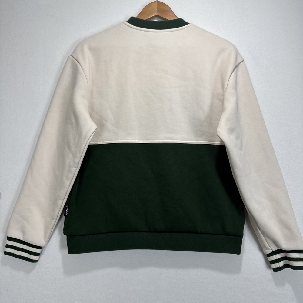 Vintage Kickers Embroidered Spellout Sweater unisex sz XS TAN GREEN - Picture 9 of 10